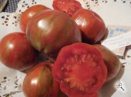 Рассада томата Большой полосатый кабан №12 сорт индетерминантный среднеспелый красный